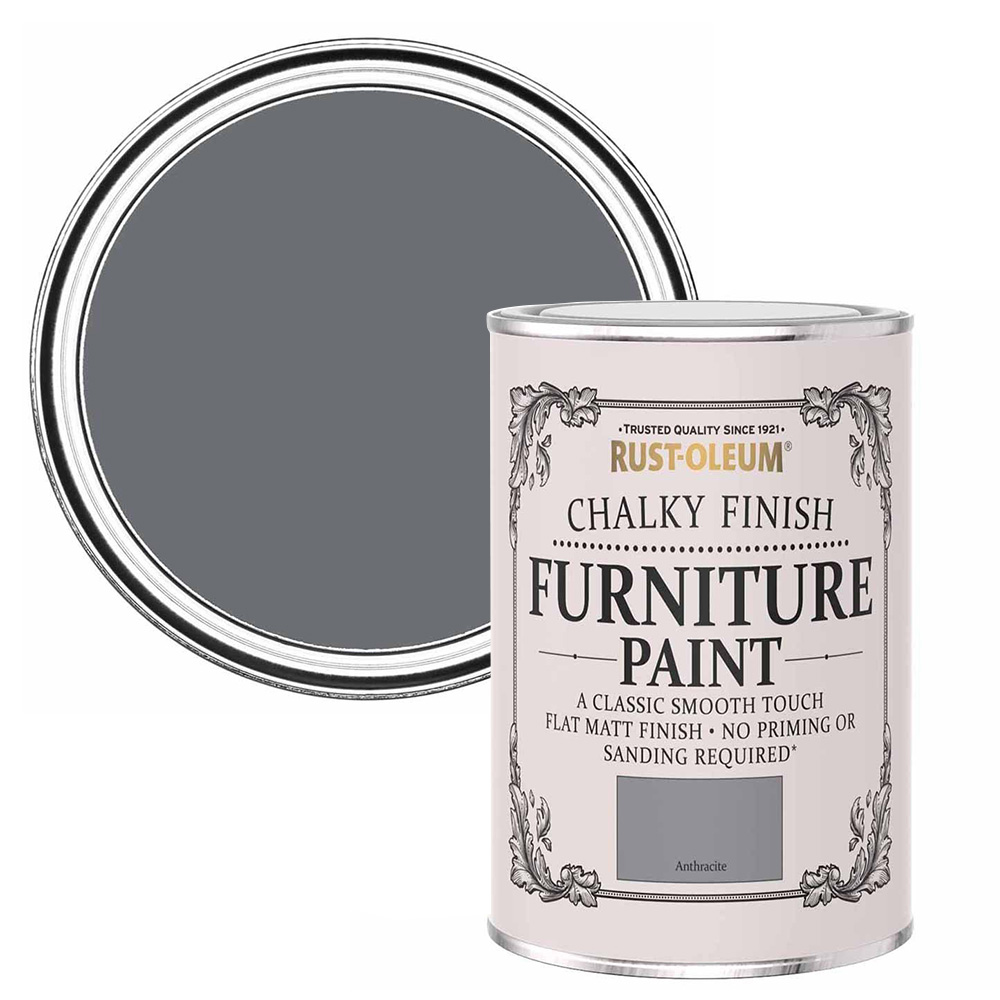 RustOleum Chalky Furniture Paint Anthracite 125ml Wilko