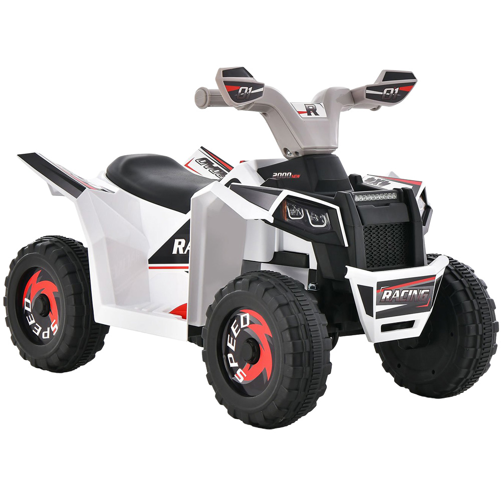 White Ride On Costway Kids White Ride On ATV with Direction Control and Large Seat ...