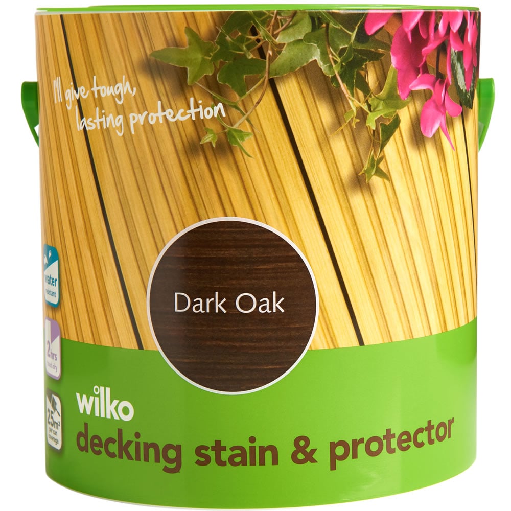 Wilko Dark Oak Decking Stain and Protector 2.5L Wilko