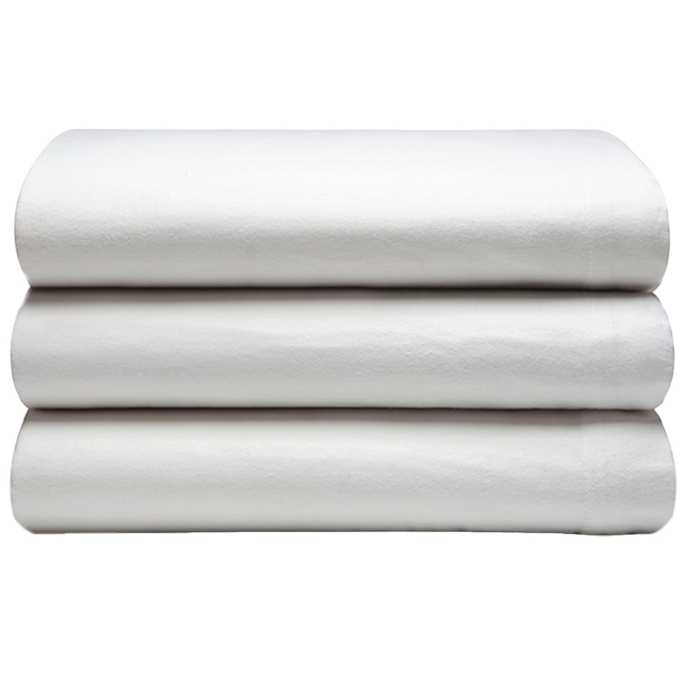 Serene Double White Brushed Cotton Flat Bed Sheet Wilko