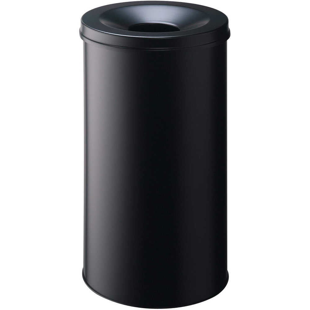 Durable Fire Extinguishing Black Metal Waste Bin 60L Wilko