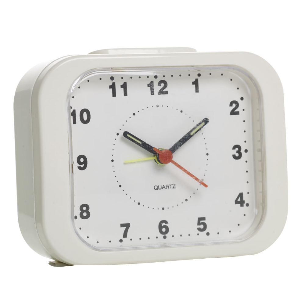 Wilko Square Alarm Clock Cream Wilko