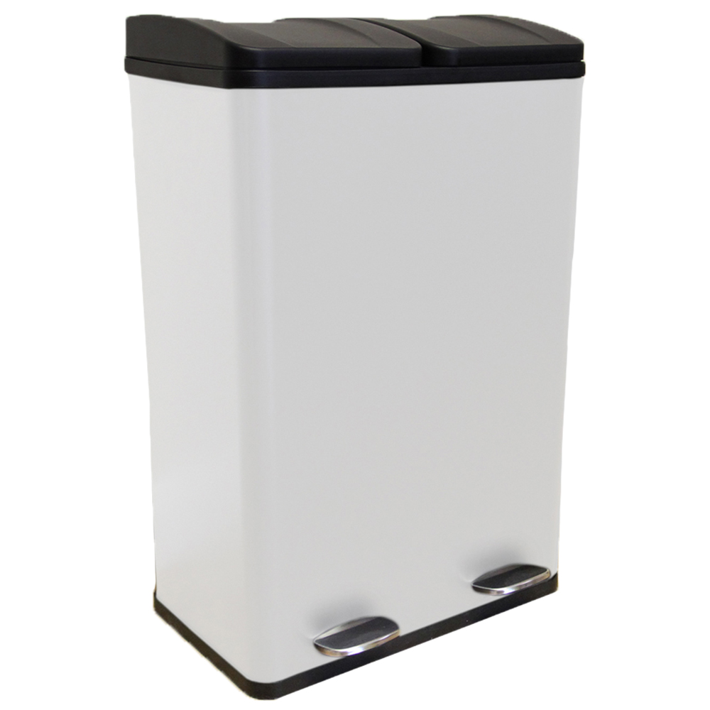 White Dual Bin 60L Wilko