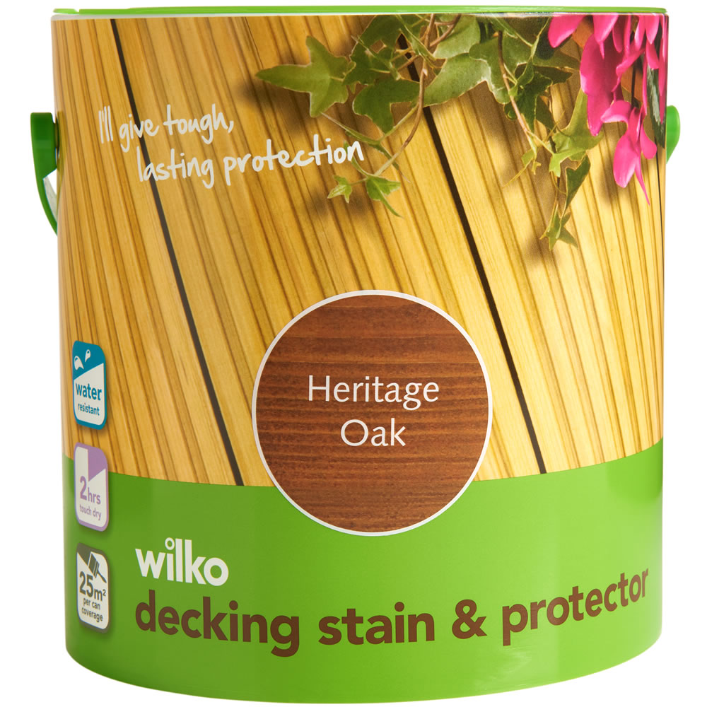 Wilko Heritage Oak Decking Stain and Protector 2.5L Wilko