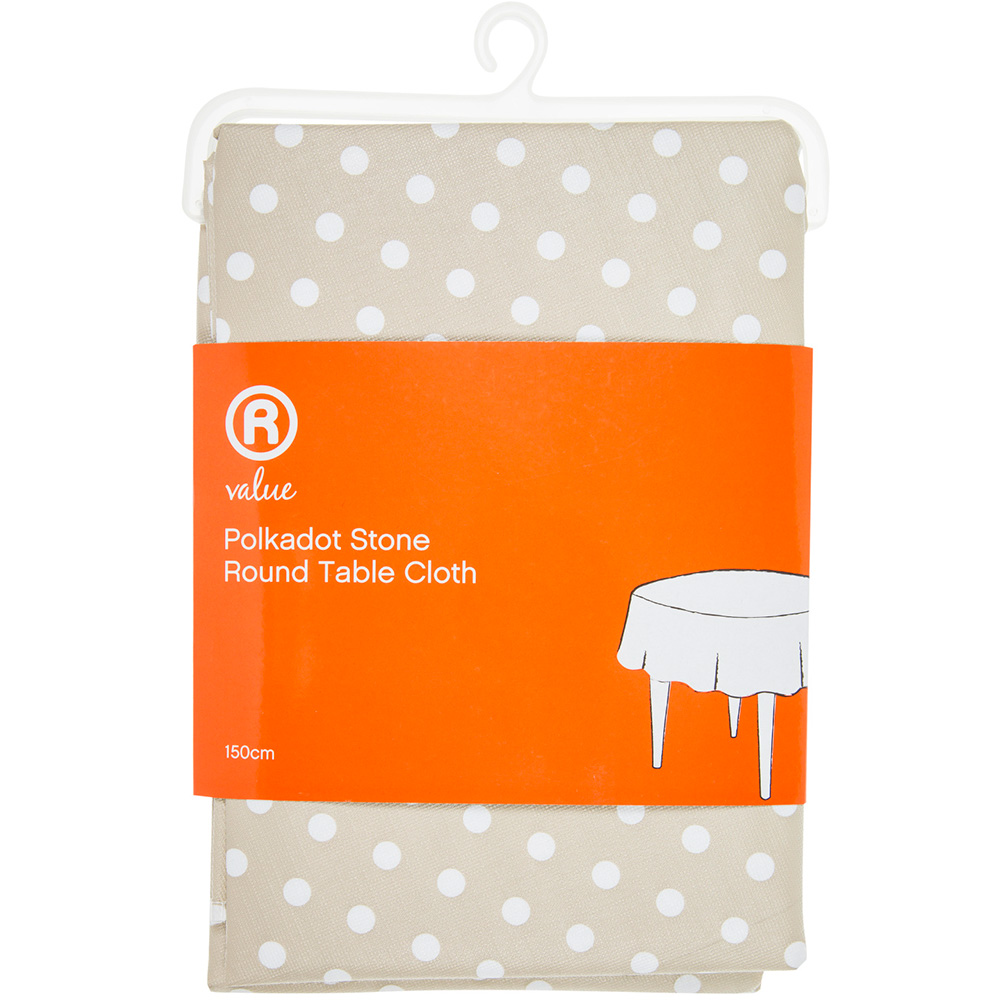 Polkadot Stone Round Tablecloth Wilko