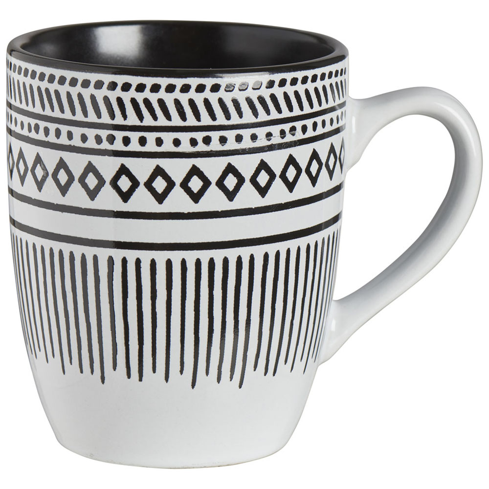 Wilko Black and White Pad Print Mug Wilko