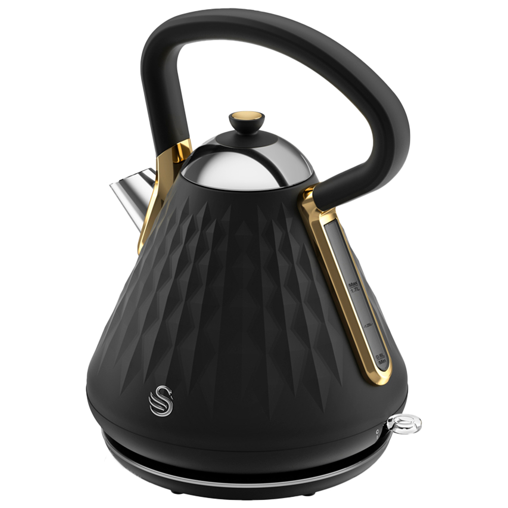 Swan SK14080BLKN Gatsby Black Pyramid Kettle 1.7L Wilko