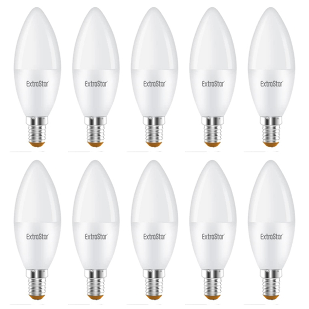 ExtraStar 10 Pack E14 Warm White 6W LED Candle Light Bulb | Wilko