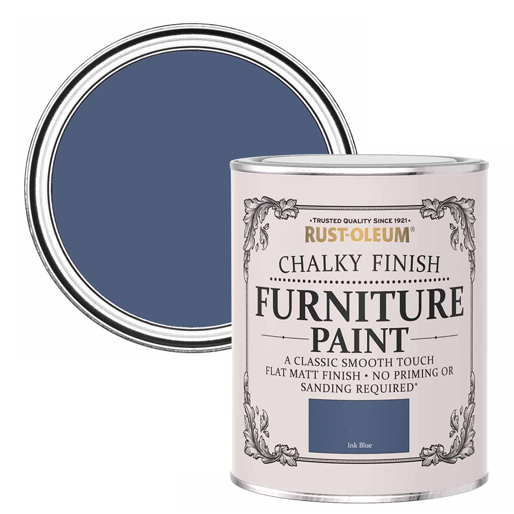 RustOleum Chalky Furniture Paint Ink Blue 125ml Wilko