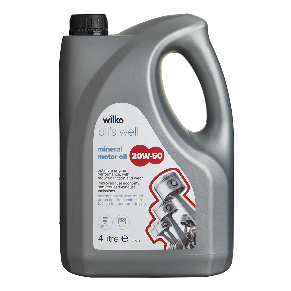 Wilko 4L 20W50 High Mineral Motor Oil Wilko
