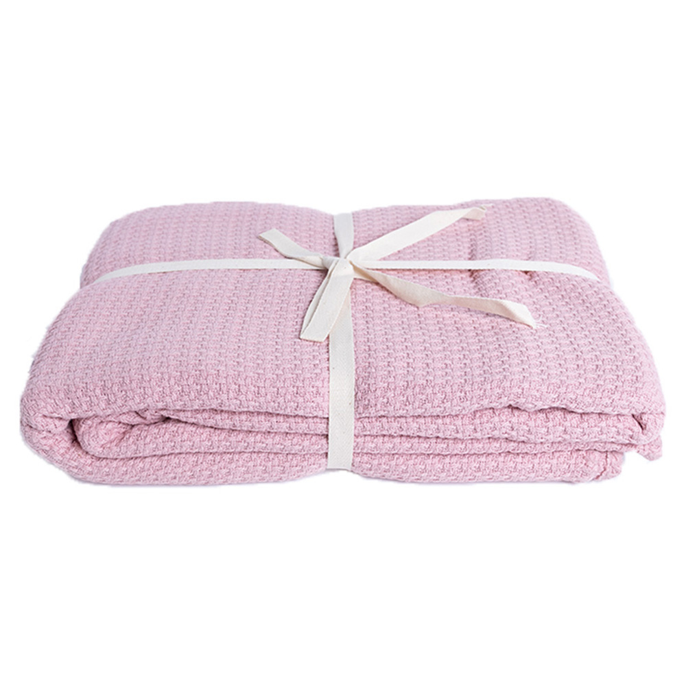 Serene Blush Waffle Throw 150 x 200cm Wilko