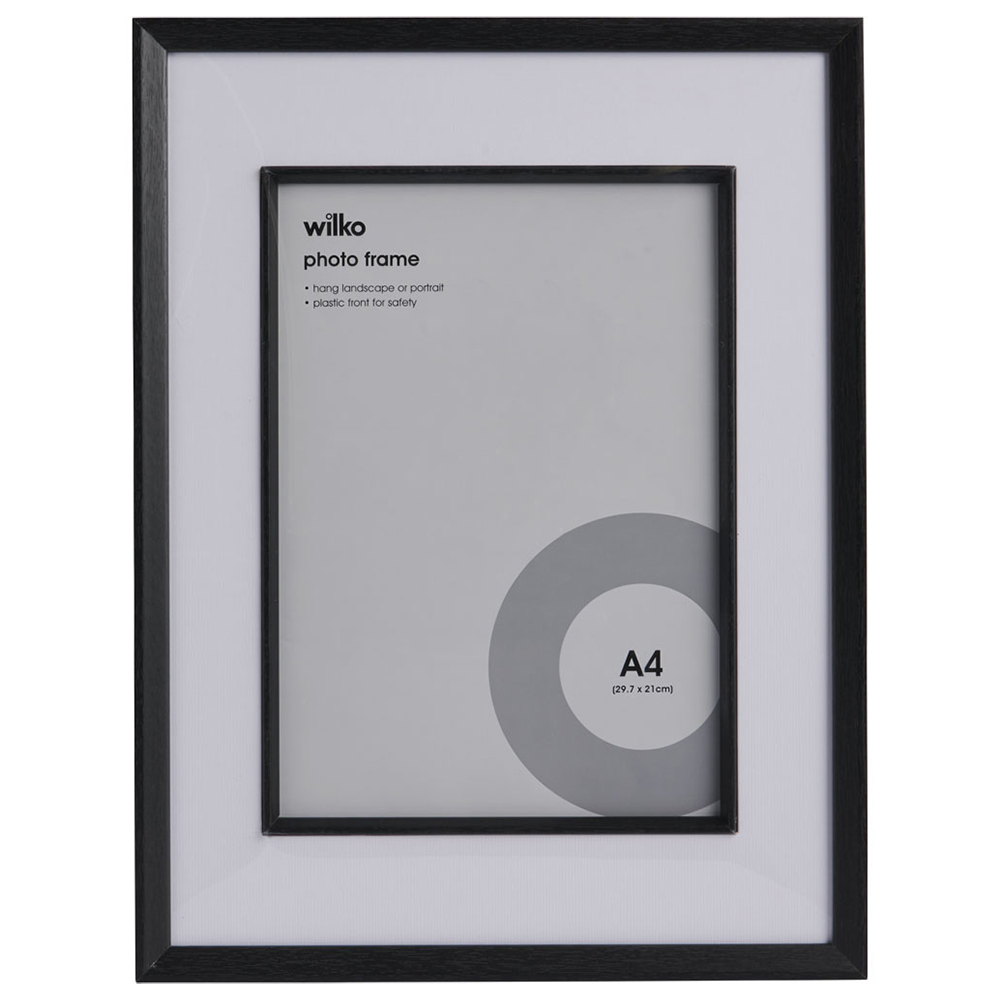 Wilko Bevelled Black Frame A4 Wilko