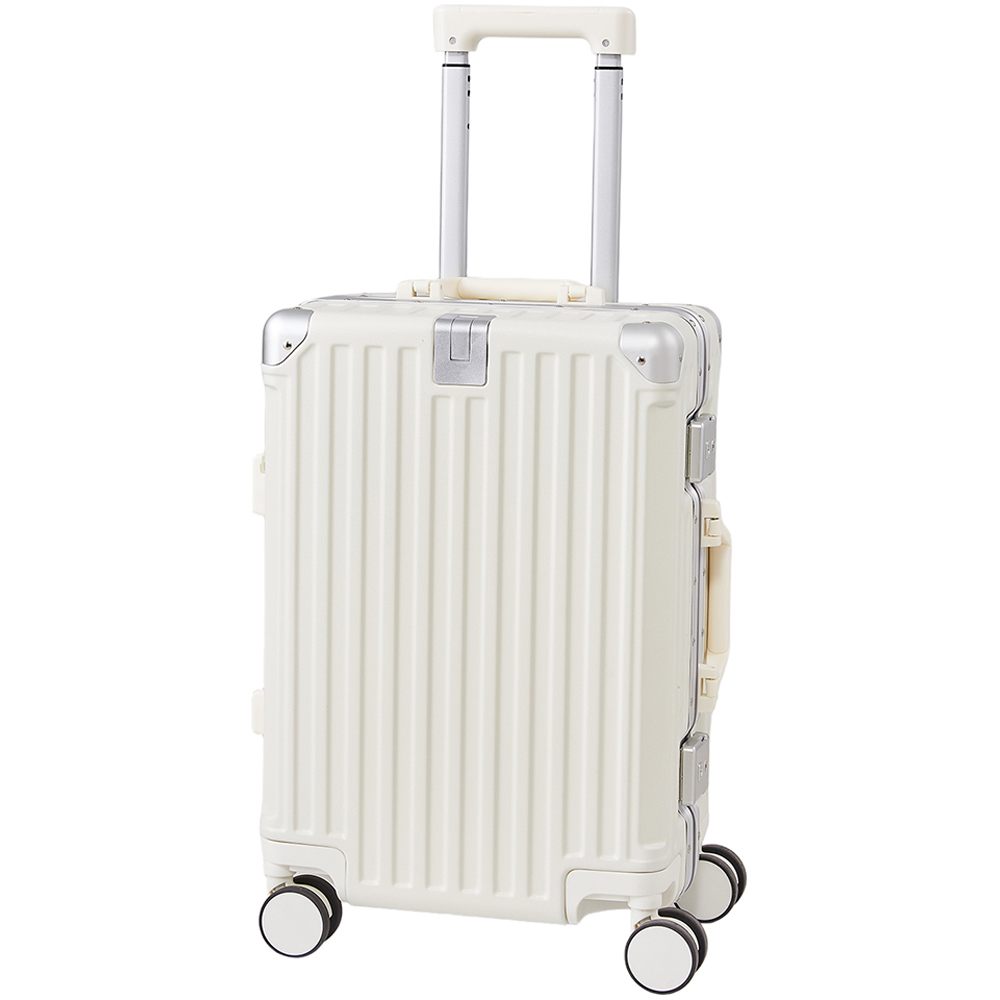 H&O Direct White 23 inch Luggage with USB Port | Wilko