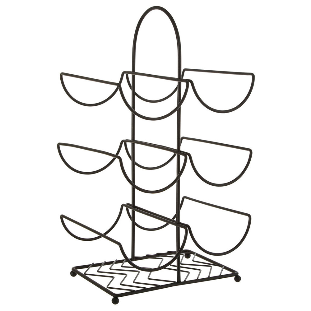 Premier Housewares Vertex Black Powder Coated 6 Bottle Wine Rack Wilko