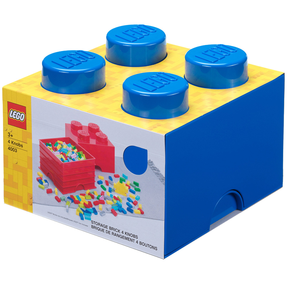 LEGO 4 Knobs Blue Storage Brick | Wilko