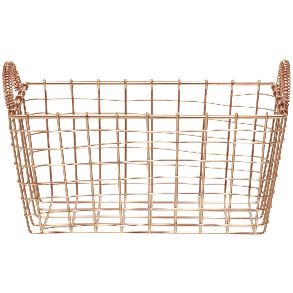 Premier Housewares Vertex Copper Finish Rectangular Basket Wilko