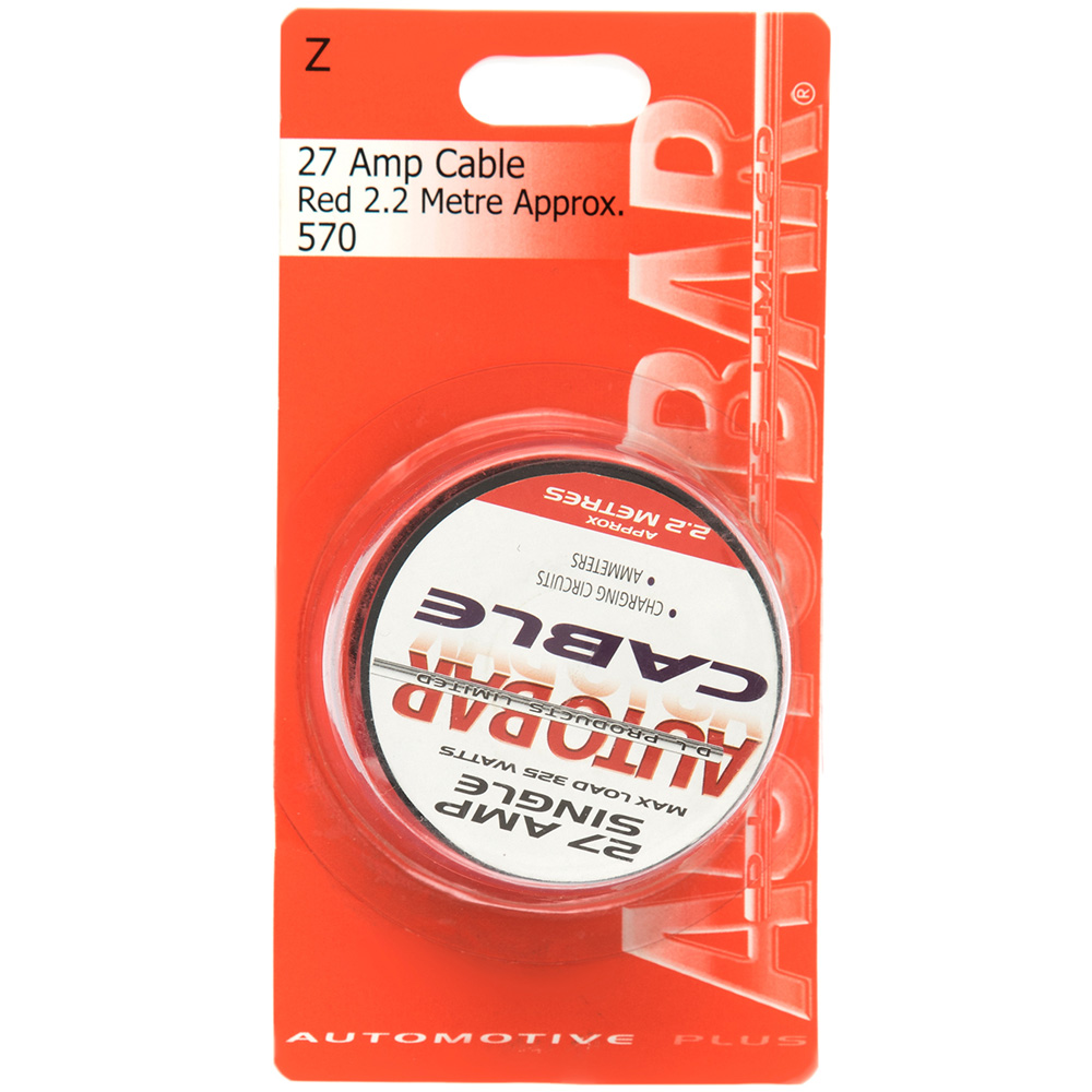 Autobar Red 2.2m 27A Car Electrical Cable 325W Wilko