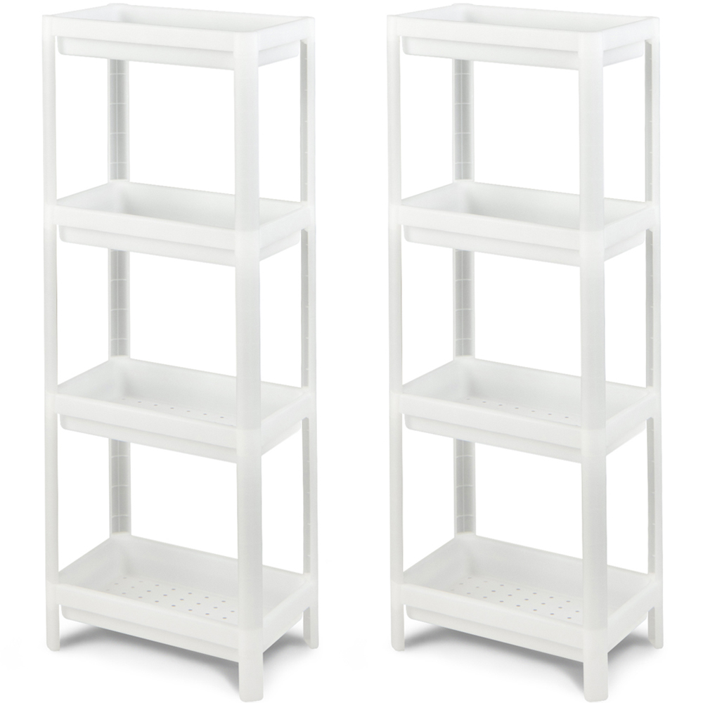 Costway 4 Shelf White Kitchen Storage Rack Set of 2 | Wilko