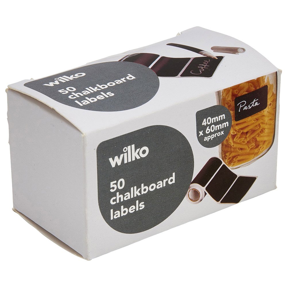 Wilko 50 Chalkboard Labels 4 x 6cm Wilko