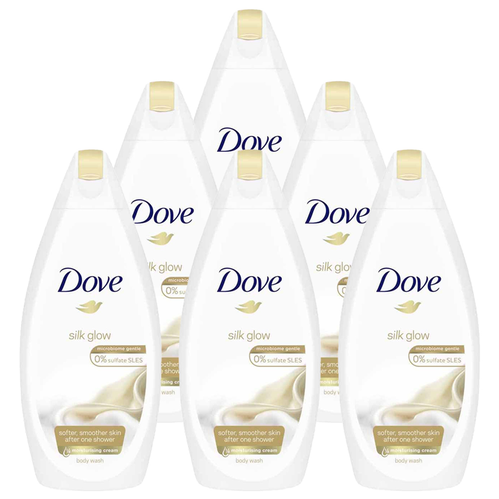 Dove Silk Glow Body Wash Case of 6 x 450ml Wilko