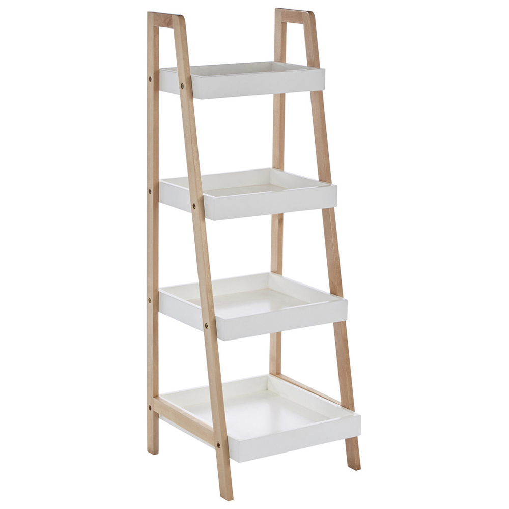 Premier Housewares 4 Tier Birch Wood Bathroom Shelf Wilko
