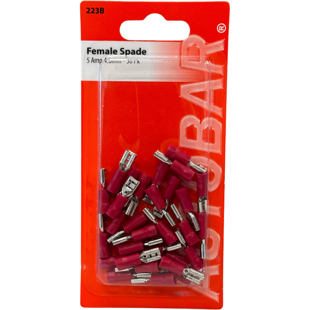 Autobar Female Spades 5 Amp 30pk | Wilko
