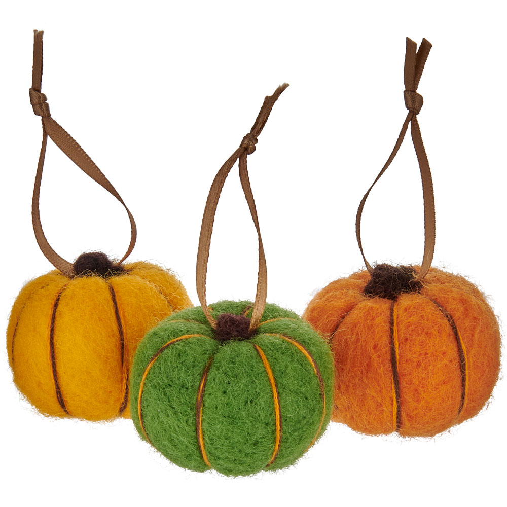 Wilko Halloween Mini Pumpkin Decoration 3 Pack Wilko