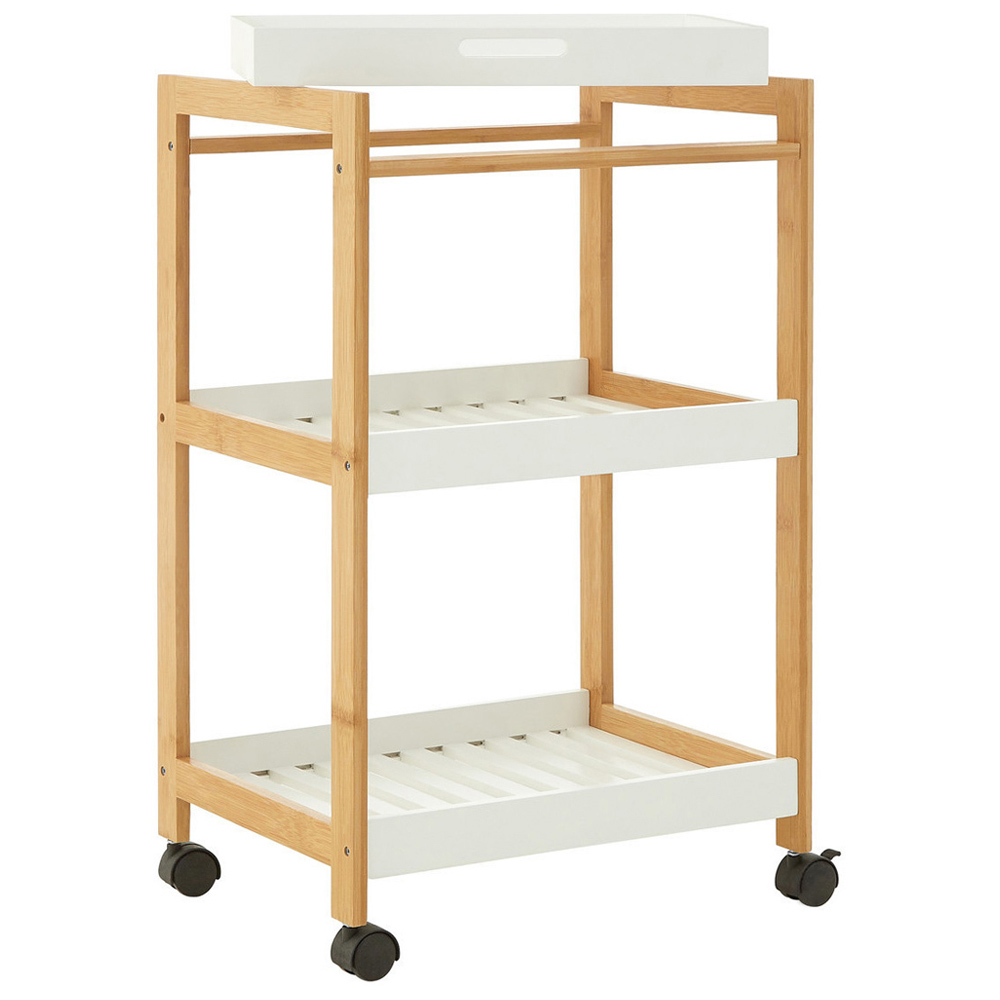 Premier Housewares Nostra 3 Tier Shelf Unit with Wheels | Wilko