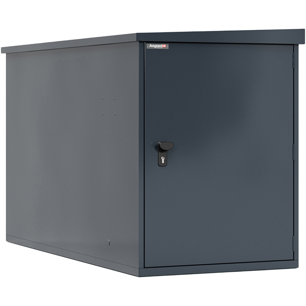 Asgard 3.1 x 6.8ft Grey Metal Cycle Locker with Floor and 3 Point ...