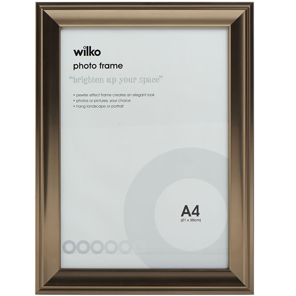 Wilko A4 Pewter Effect Photo Frame Wilko