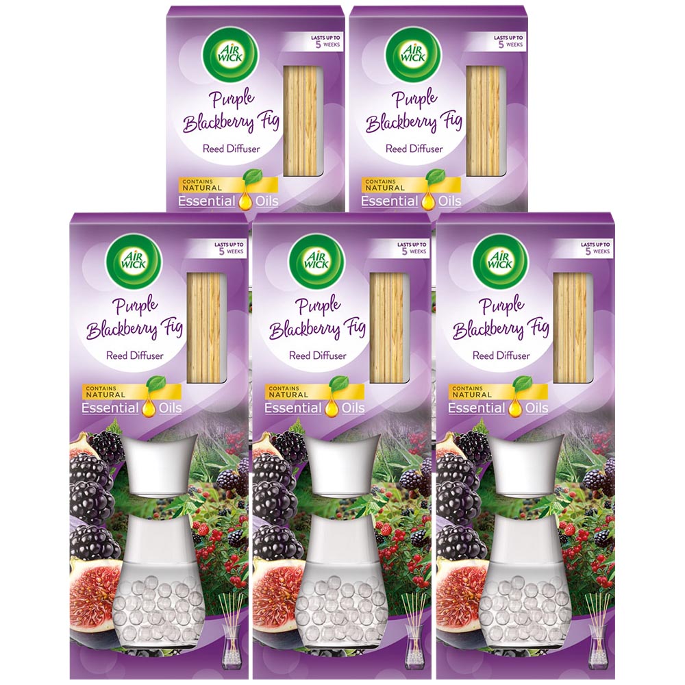 Air Wick Purple Blackberry and Fig Reed Diffuser Case of 5 x 33ml Wilko