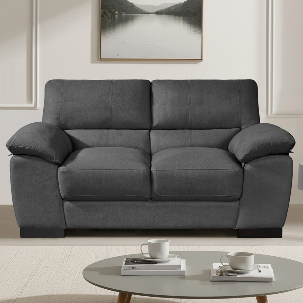 Artemis Home Mellette 2 Seater Charcoal Grey Fabric Sofa | Wilko