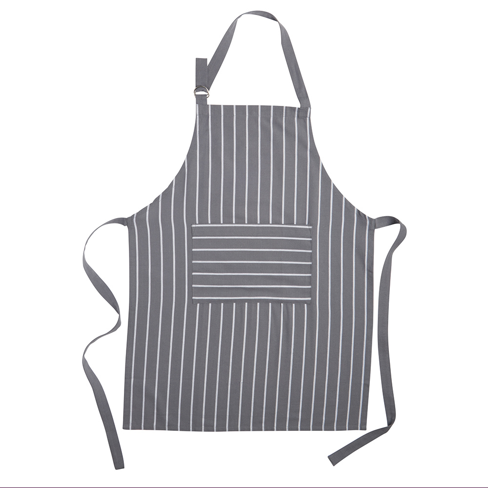 Wilko Grey and White Stripe Apron Wilko