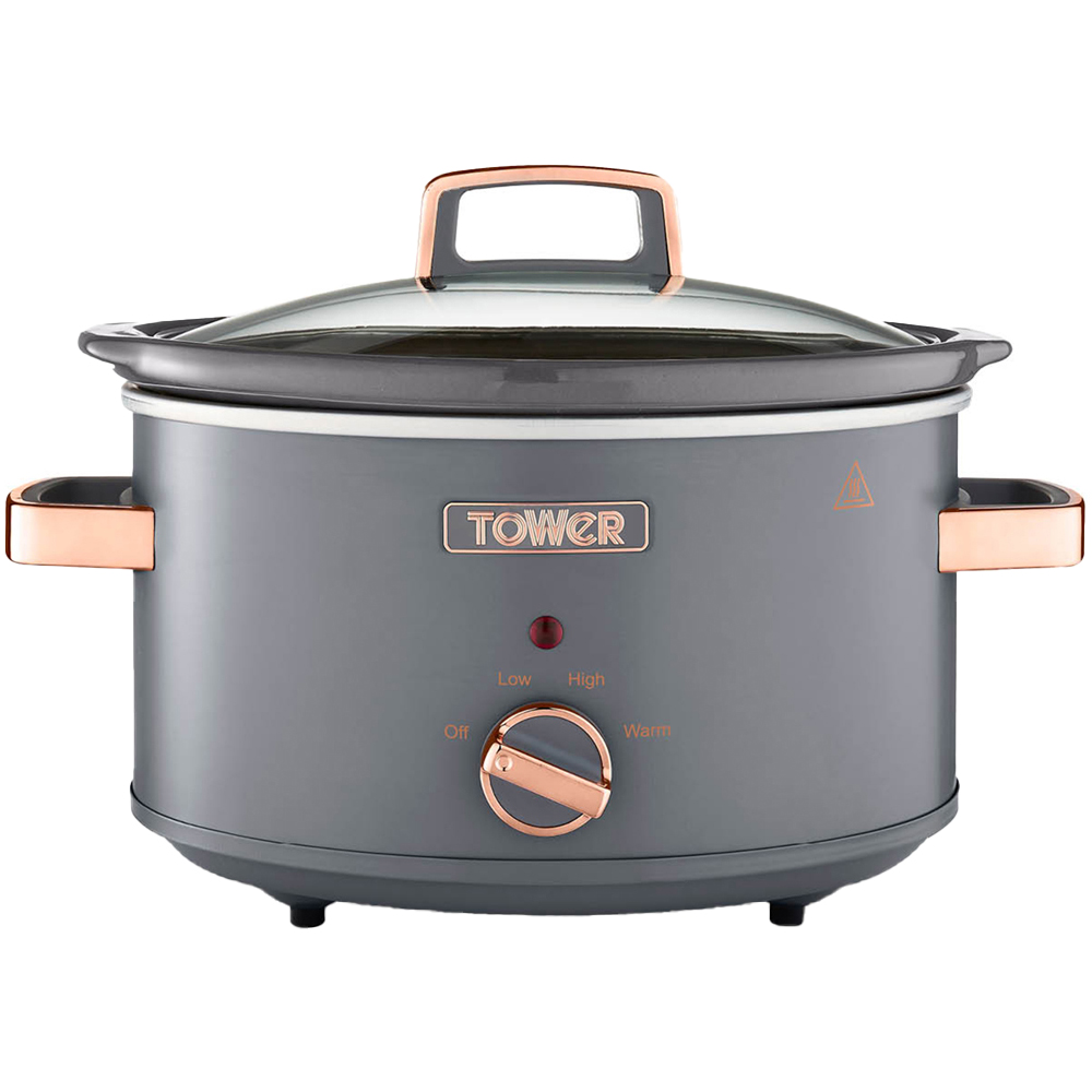 Tower T16042GRY Cavaletto Grey and Rose Gold Slow Cooker 3.5L Wilko