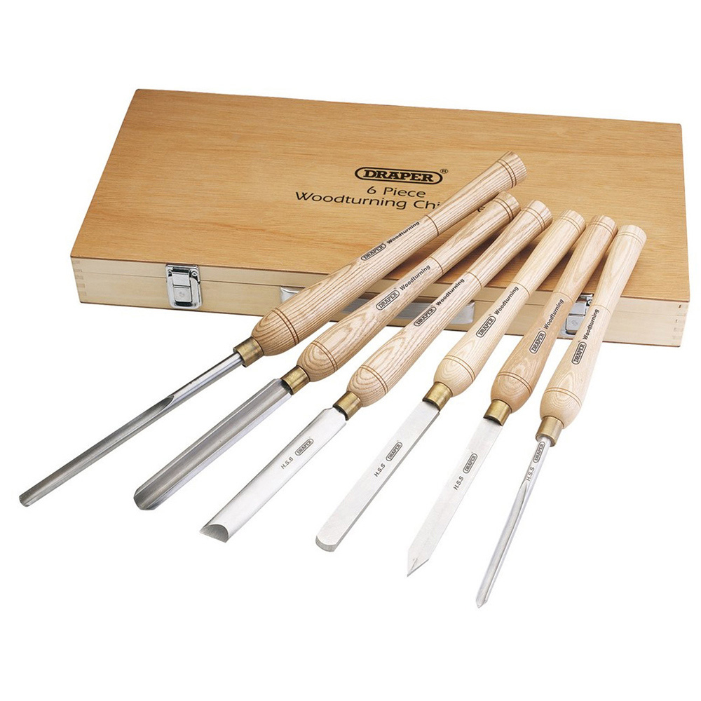 Draper 6 Piece HSS Woodturning Chisel Set Wilko