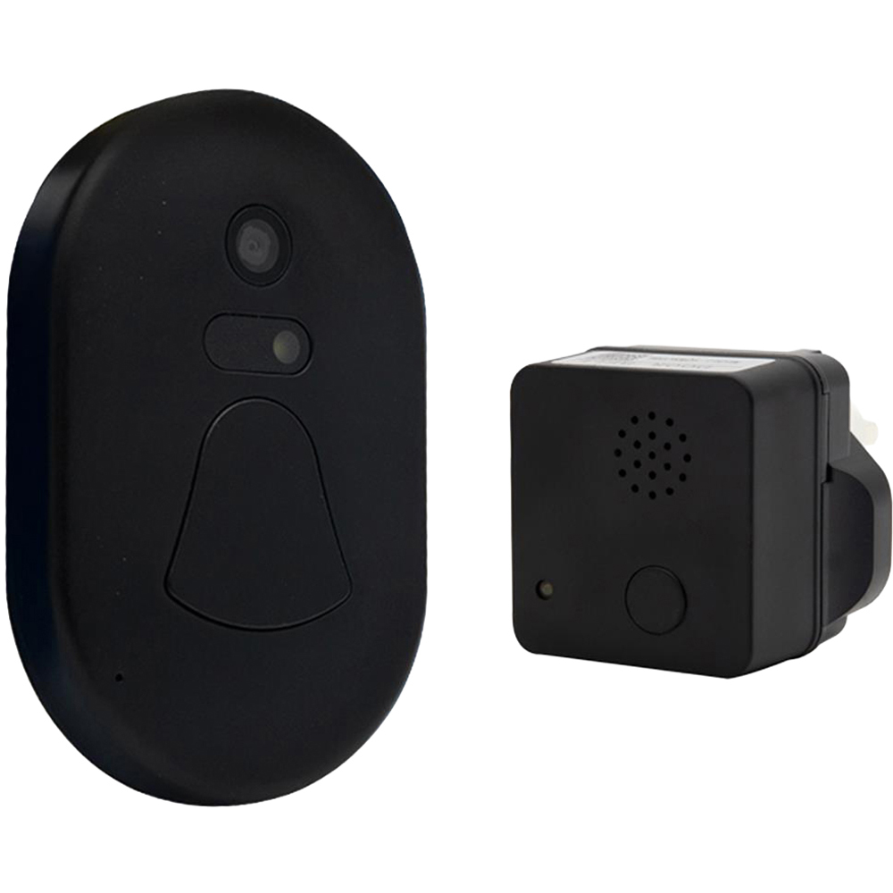 Aquarius Black Wi-Fi Wireless Smart Camera Doorbell | Wilko