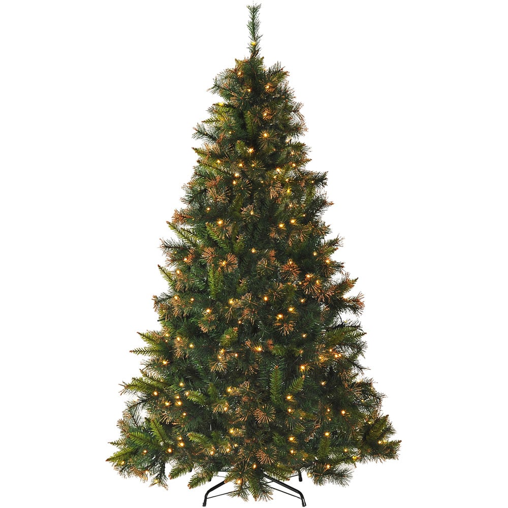 Everglow PreLit Green Artificial Christmas Tree with Metal Stand 5.9ft