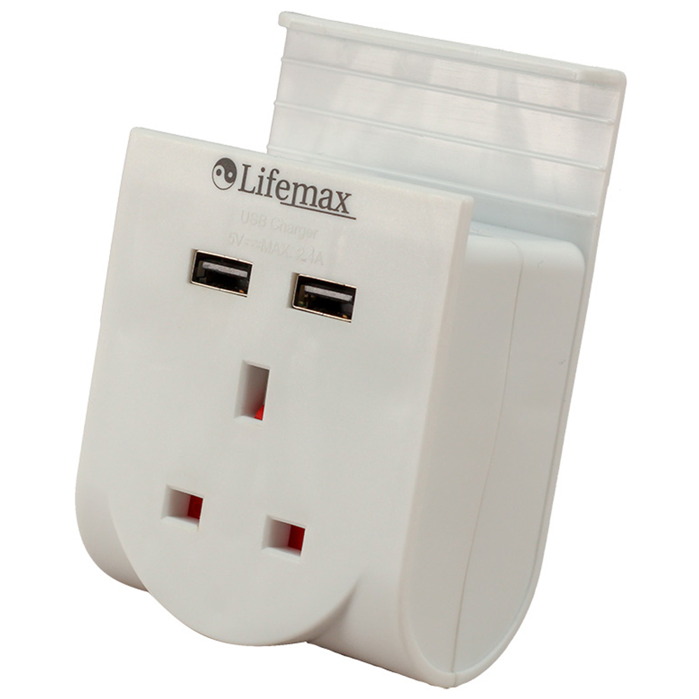 Wilko Plug Adapter Lifemax Plug Through USB Charger | Wilko