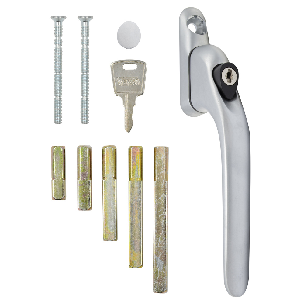 Versa Satin Lockable Straight Window Handle with 5 Precut Spindles Wilko