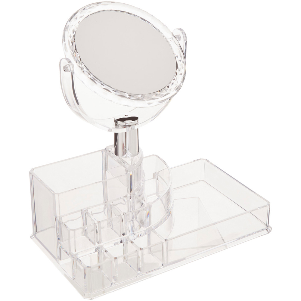 Premier Housewares Clear Cosmetic Organiser with Mirror Wilko