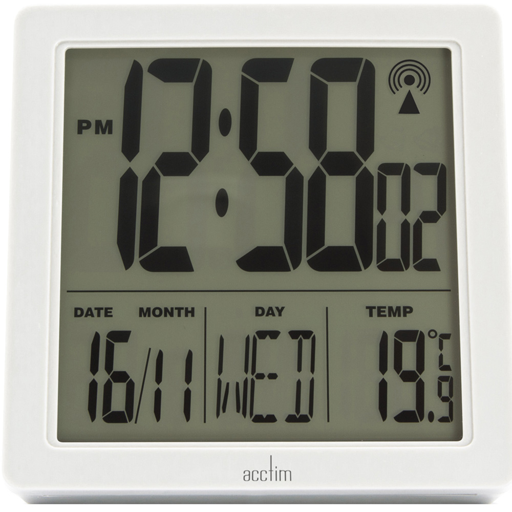 Acctim Varsity White Radio Controlled Alarm Clock Wilko