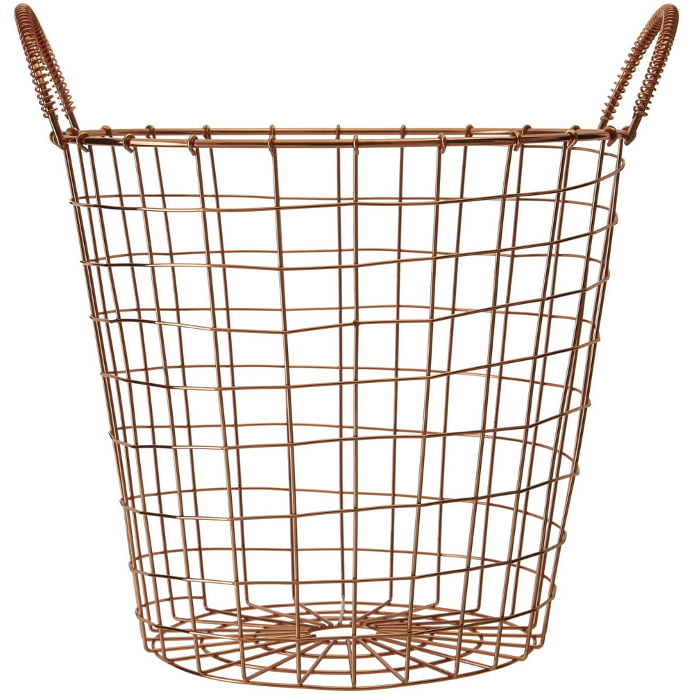 Premier Housewares Vertex Copper Finish Round Wire Basket Wilko
