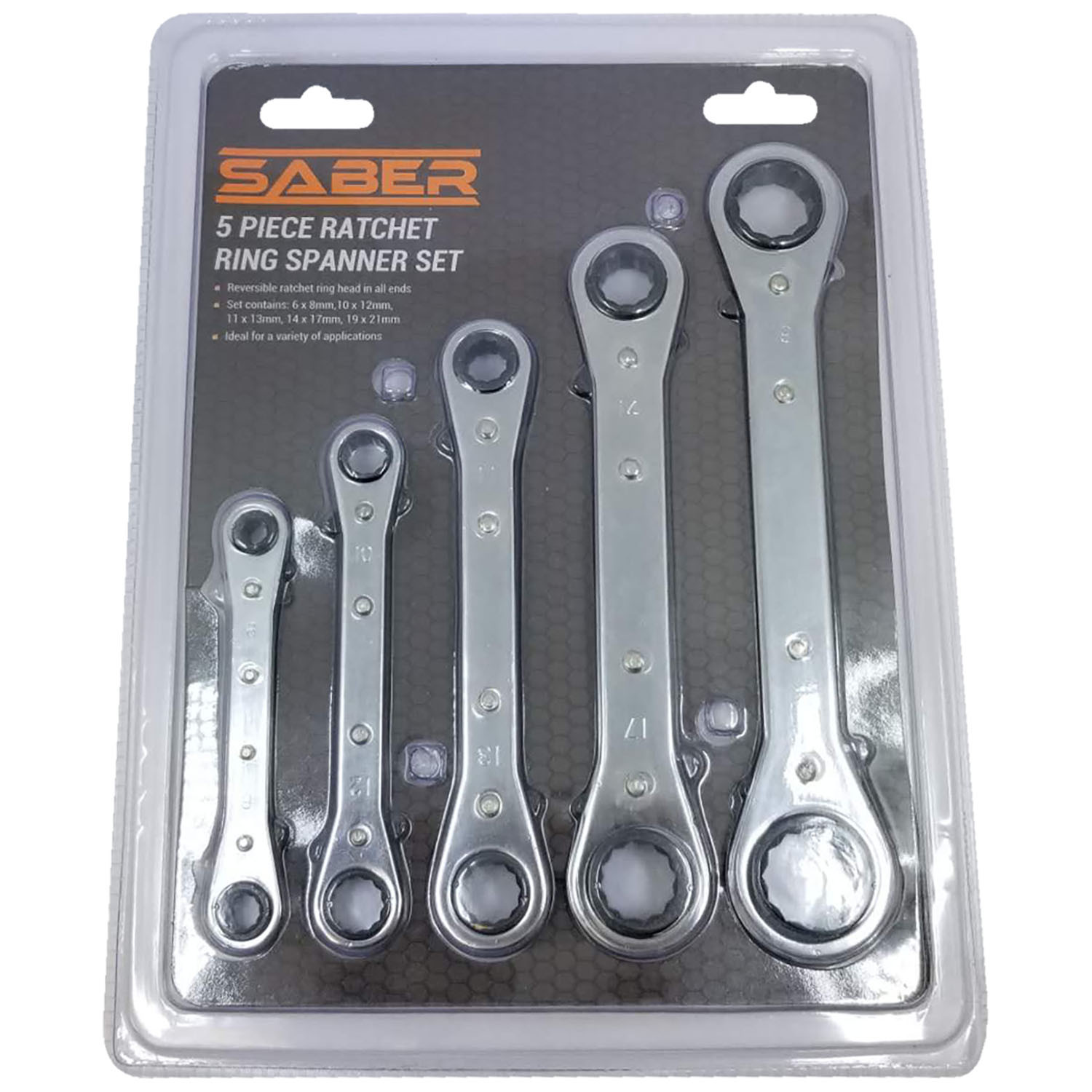 Saber Ratchet Ring Spanner Set Wilko