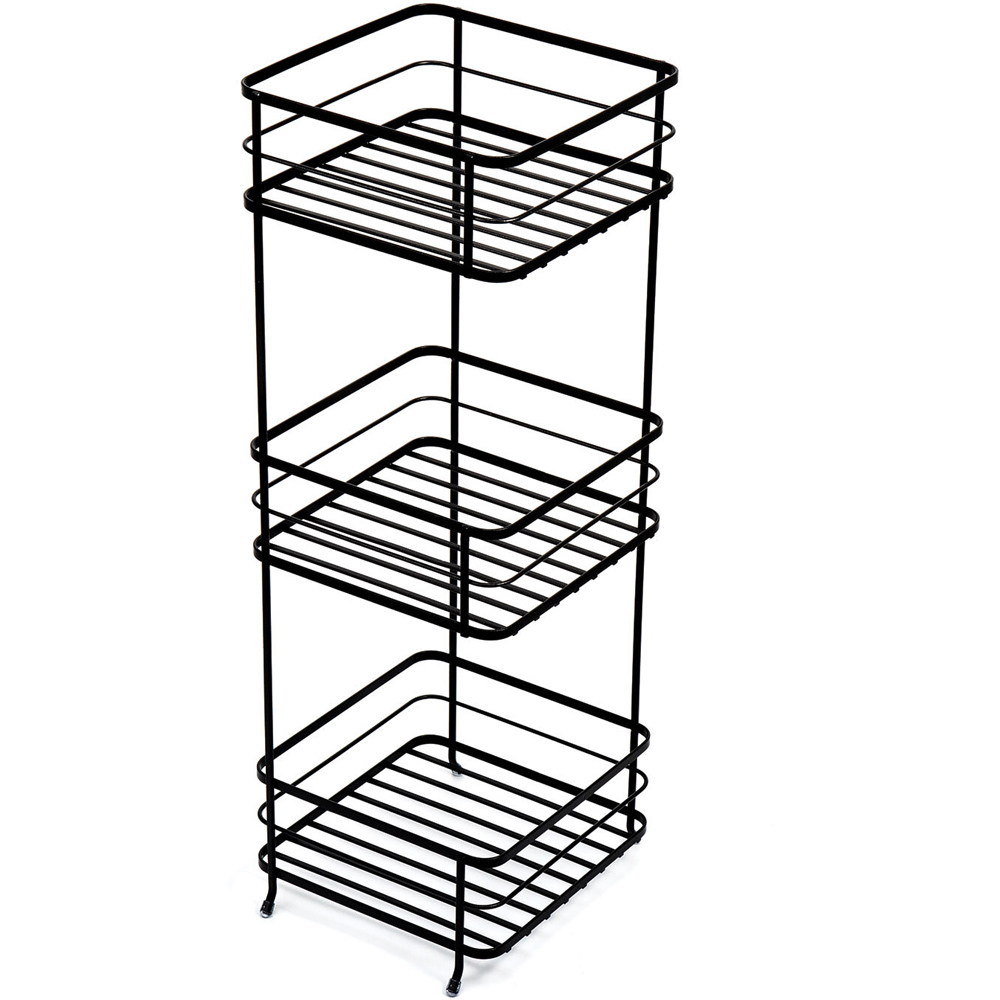 3 Tier Matte Black Industrial Storage Caddy Wilko