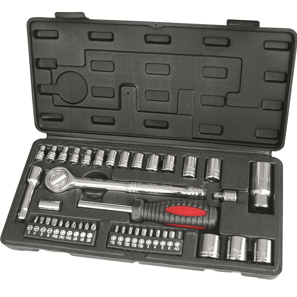 Hilka 43 Piece 3/8 and 1/4 Drive Metric Socket Set Wilko