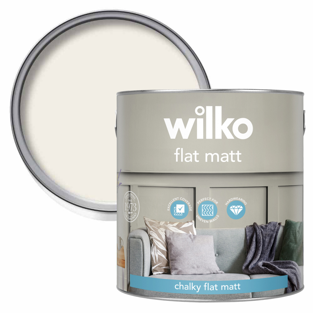 Wilko Delicate Chalk Flat Matt Emulsion Paint 2.5L Wilko