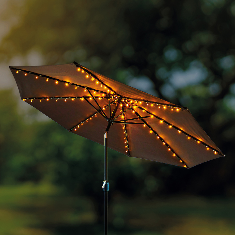 Premier Battery Operated Parasol Lights with 80 Warm White LEDs Wilko