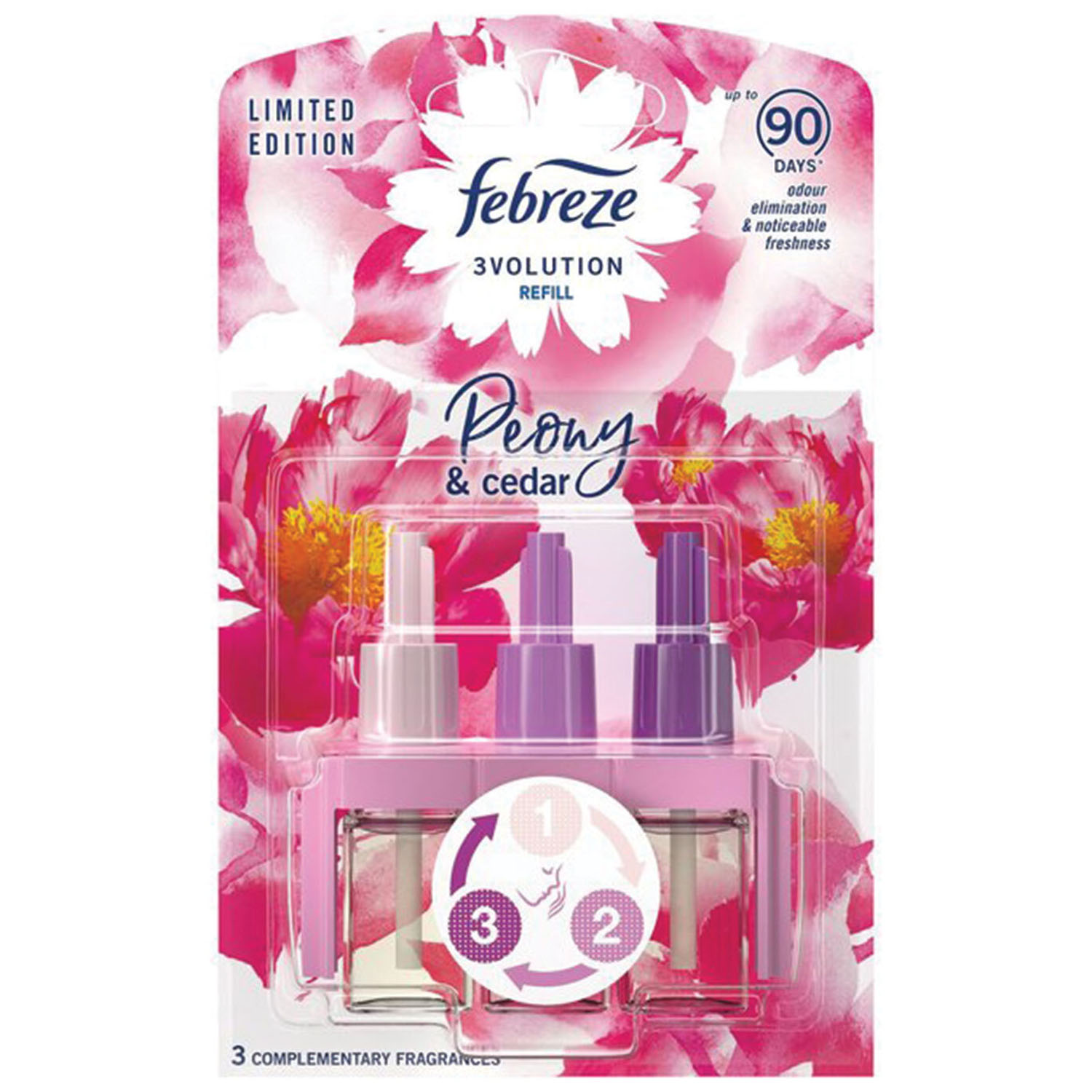 Febreze 3Volution Peony and Cedar PlugIn Air Freshener Refill 20ml Wilko