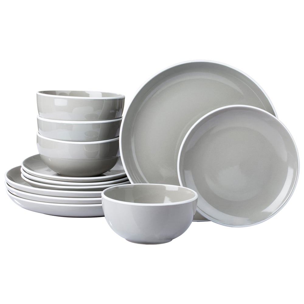 Waterside Grey 12 Piece Dinner Set Wilko