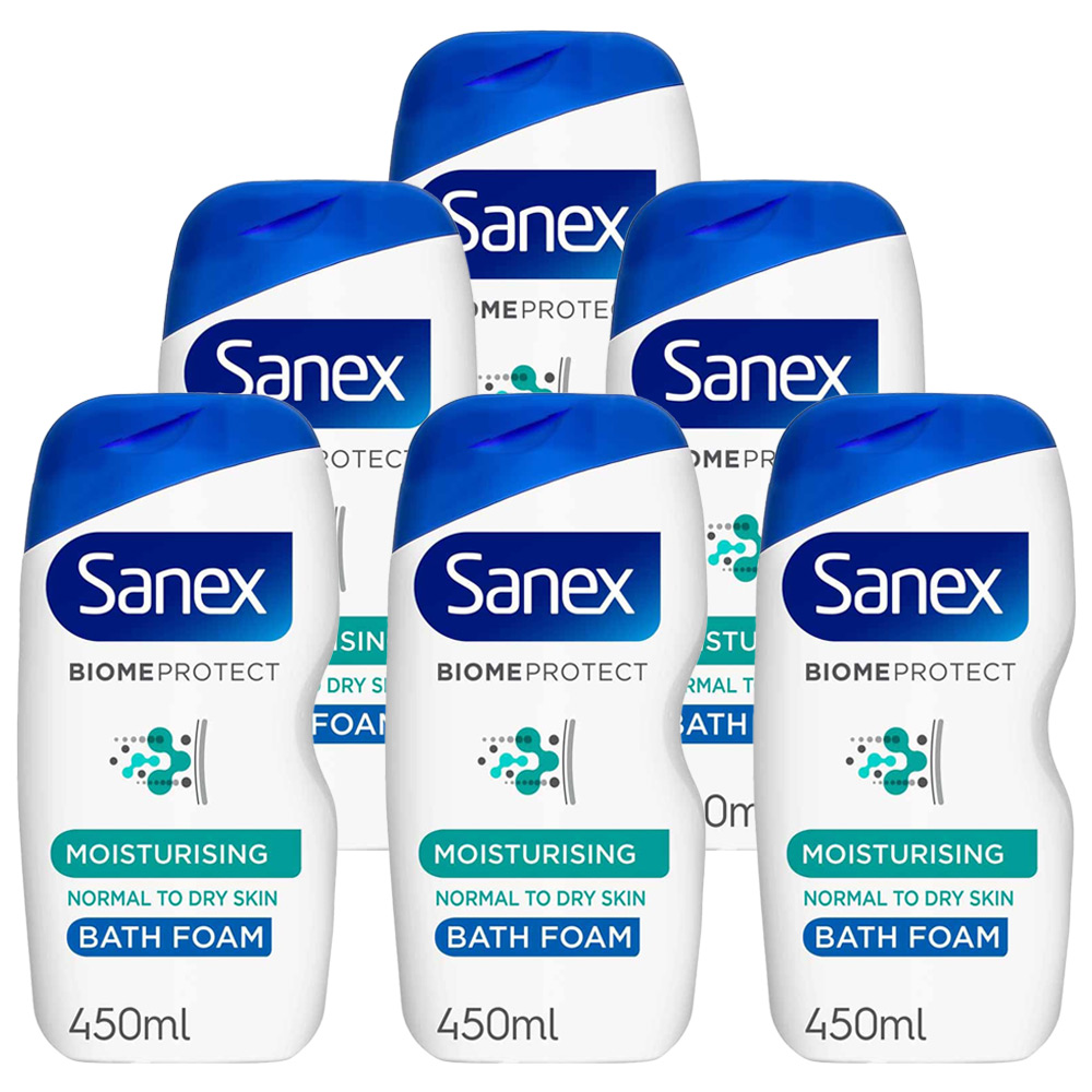 Sanex Dermo Moisturising Bath Foam Case of 6 x 450ml Wilko